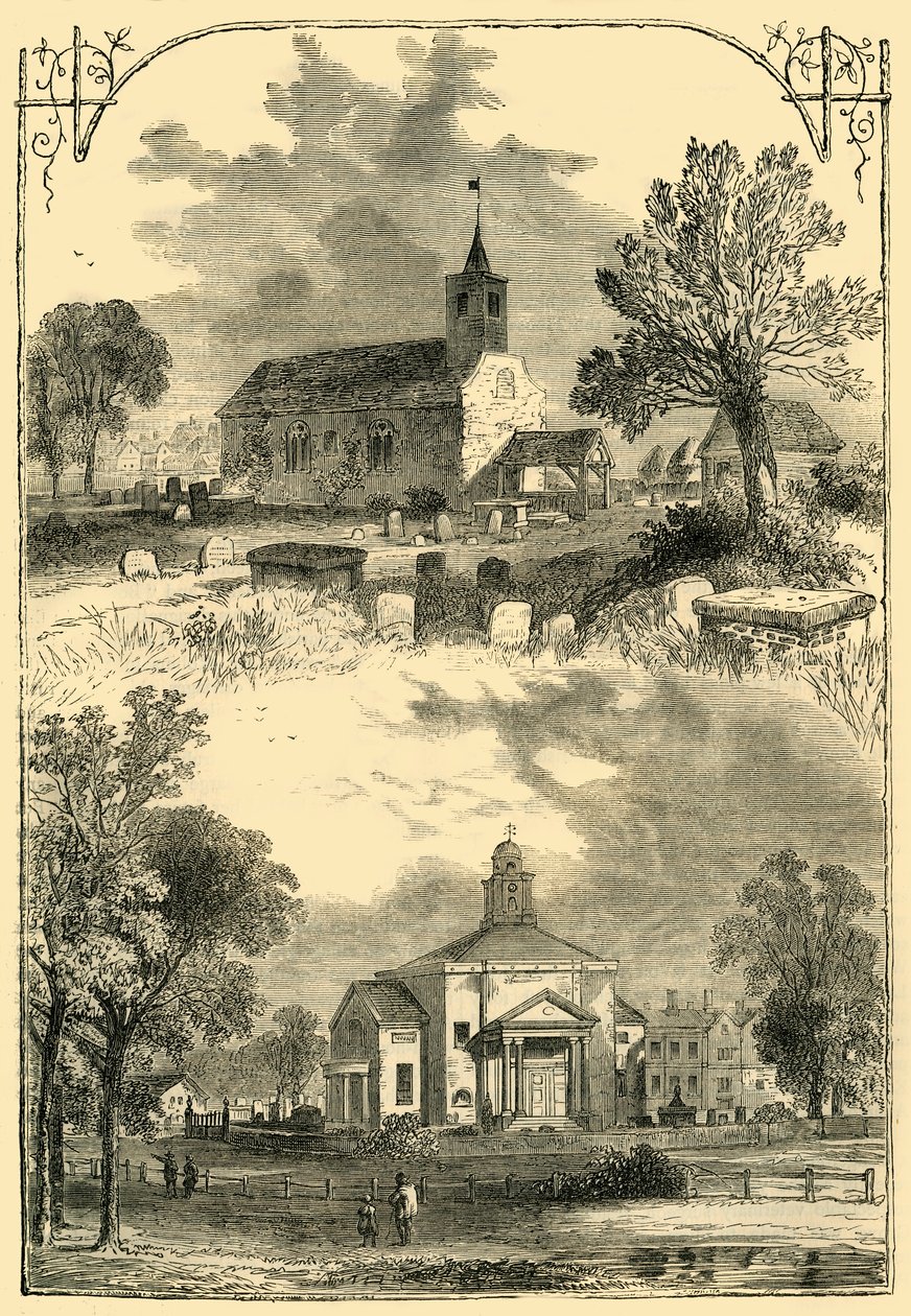 Paddington Kerk: 1750 en 1805, ca. 1876 door Unbekannt