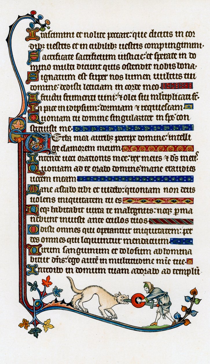 Pagina met versierde tekst, 1284-1316 door Unbekannt