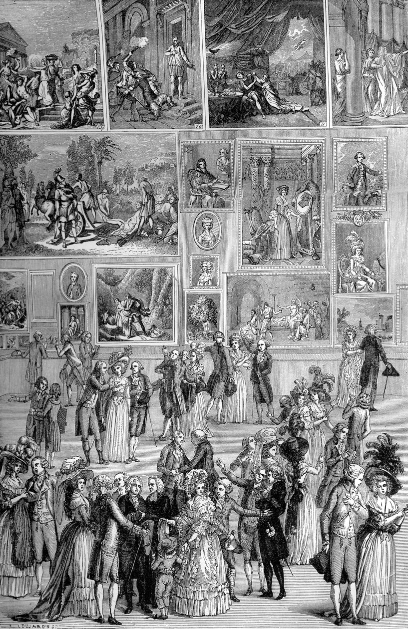 Schilderijententoonstelling, het Louvre, Parijs door Unbekannt
