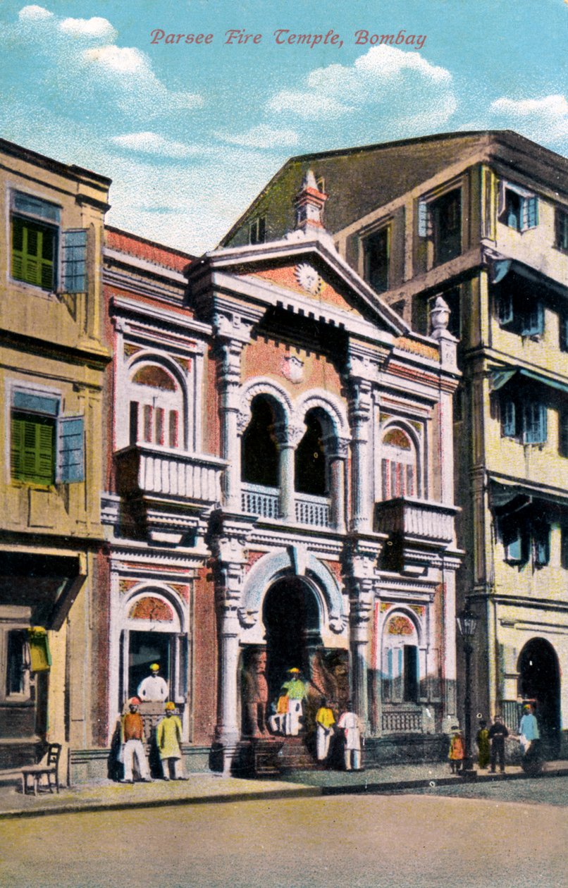 Parsee Vuurtempel, Bombay, India, begin 20e eeuw door Unbekannt