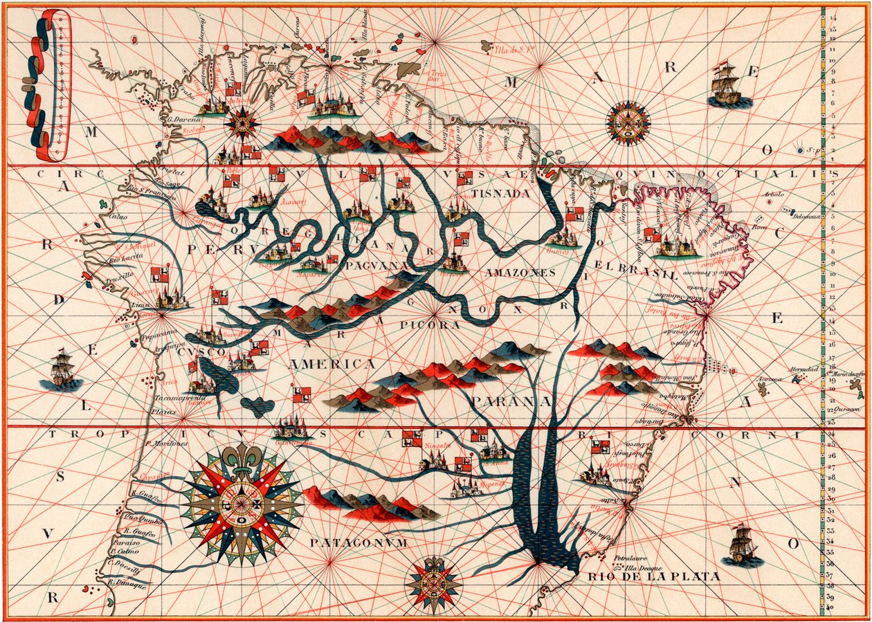 Deel van Zuid-Amerika, 1582 door Unbekannt