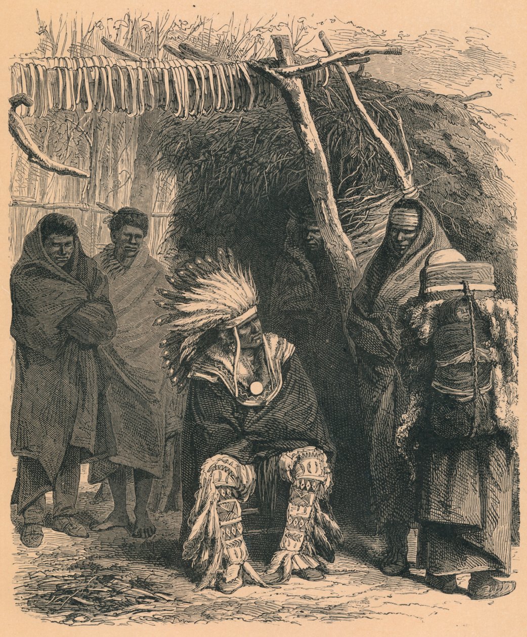 Pawnee Indianen, 19e eeuw door Unbekannt