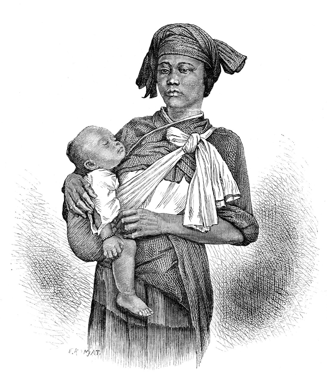 Pepo-Hoan vrouw en kind, ca. 1890 door Unbekannt