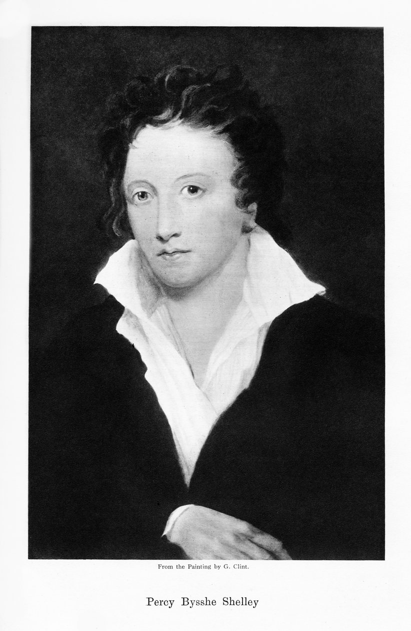 Percy Bysshe Shelley, Engelse romantische dichter, 19e eeuw door Unbekannt