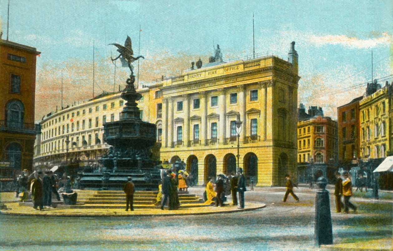 Piccadilly Circus, Londen, ca. 1910 door Unbekannt