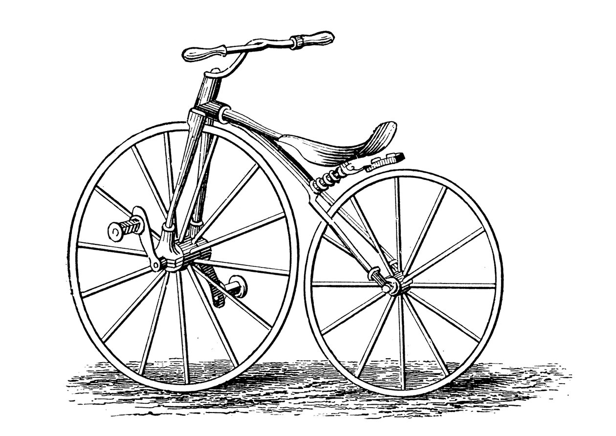 Pickerings krukas-pedaal aangedreven fiets, een Amerikaans ontwerp, ca. 1860s ca. 1880 door Unbekannt