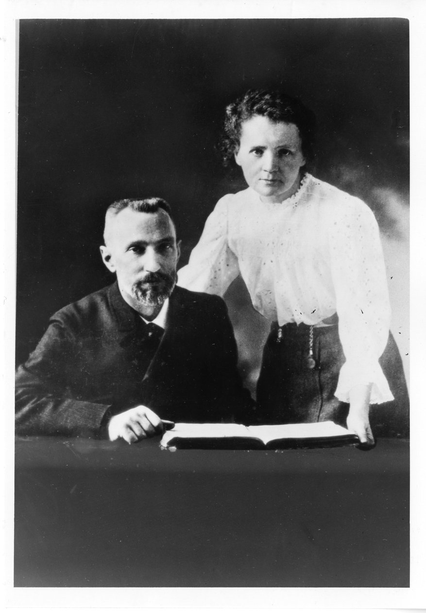 Pierre Curie en Marie Sklodowska Curie door Unbekannt