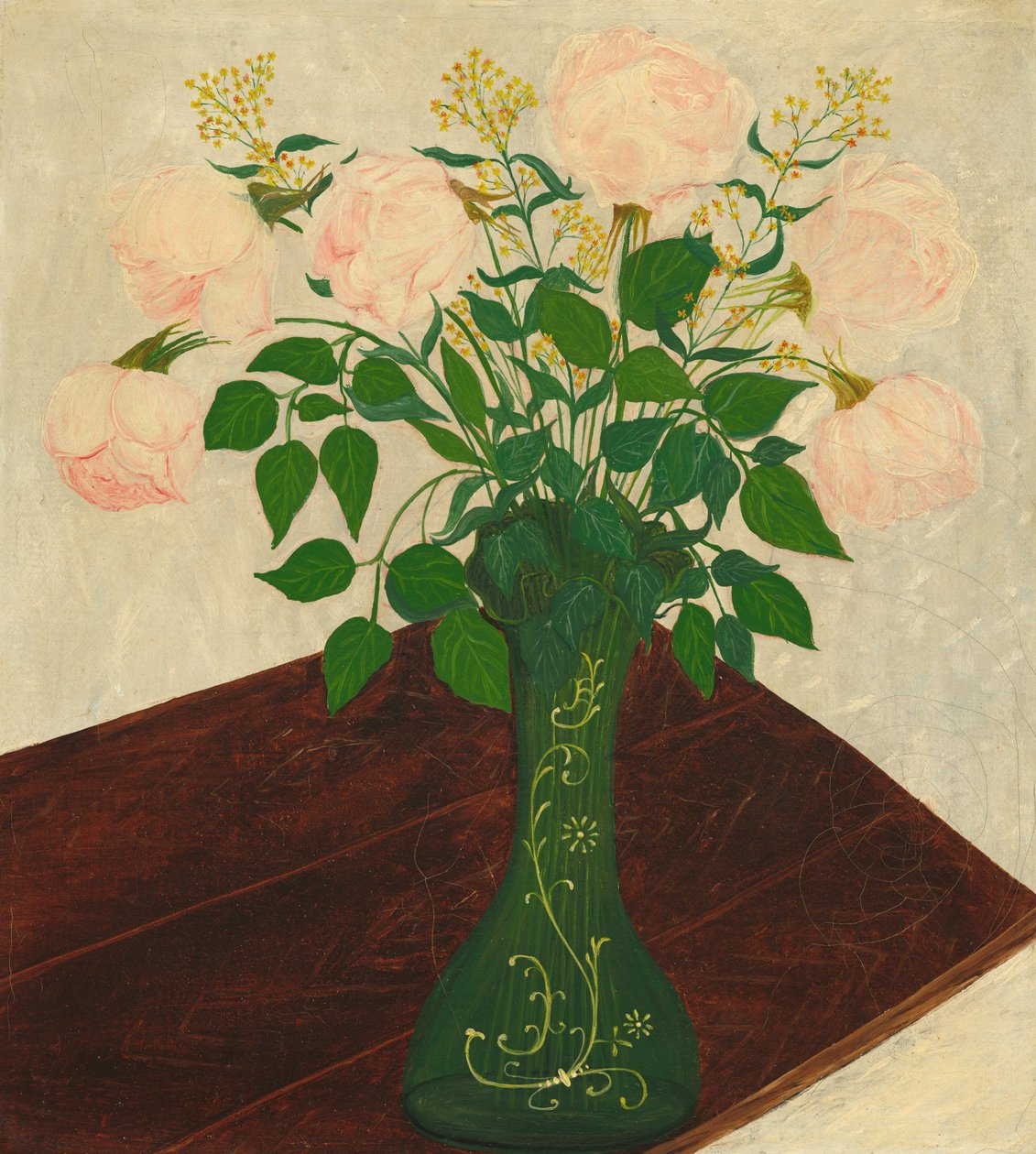 Roze rozen door Unbekannt
