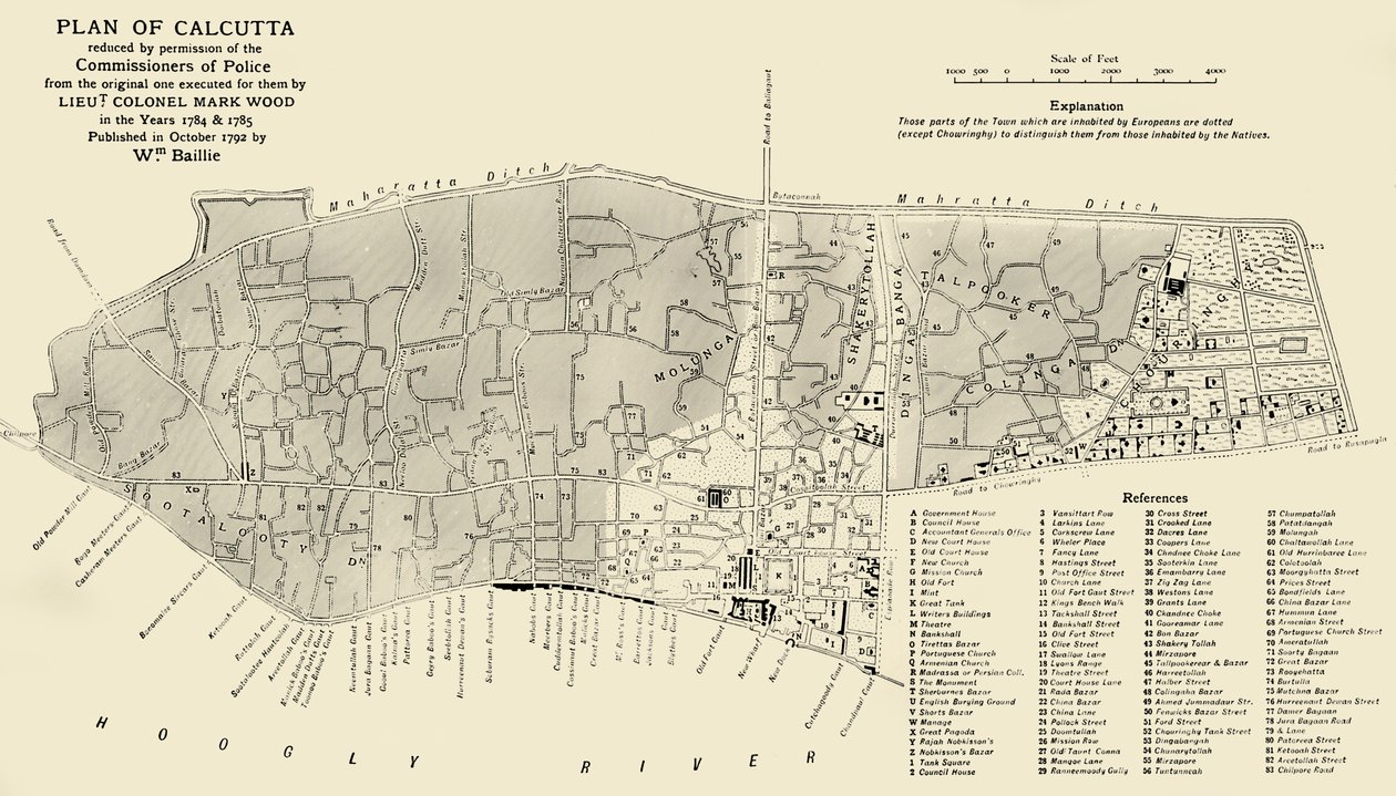 Plan van Calcutta, 1925 door Unbekannt