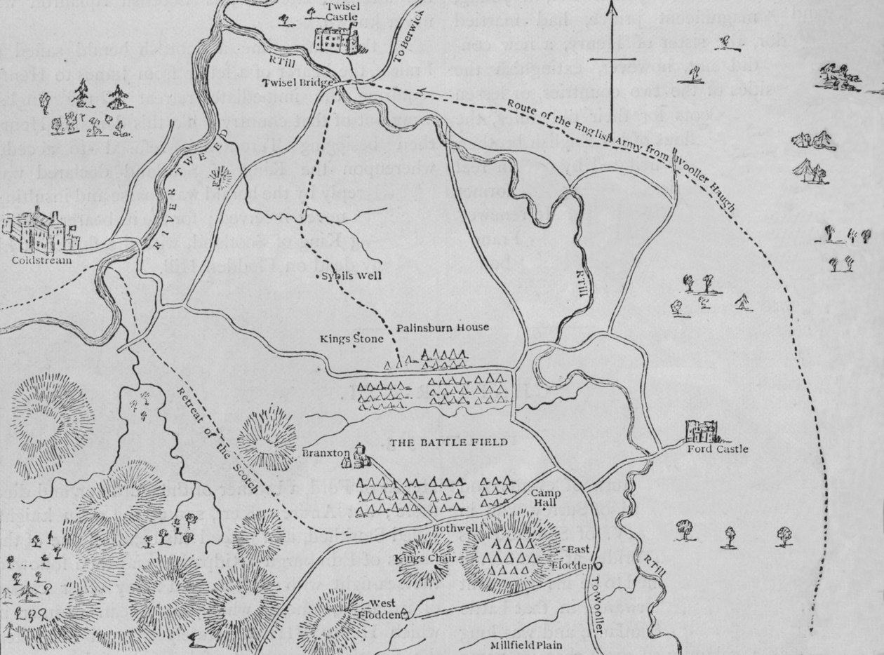 Plan van Flodden Field, 9 september 1513, ca. 1880 door Unbekannt