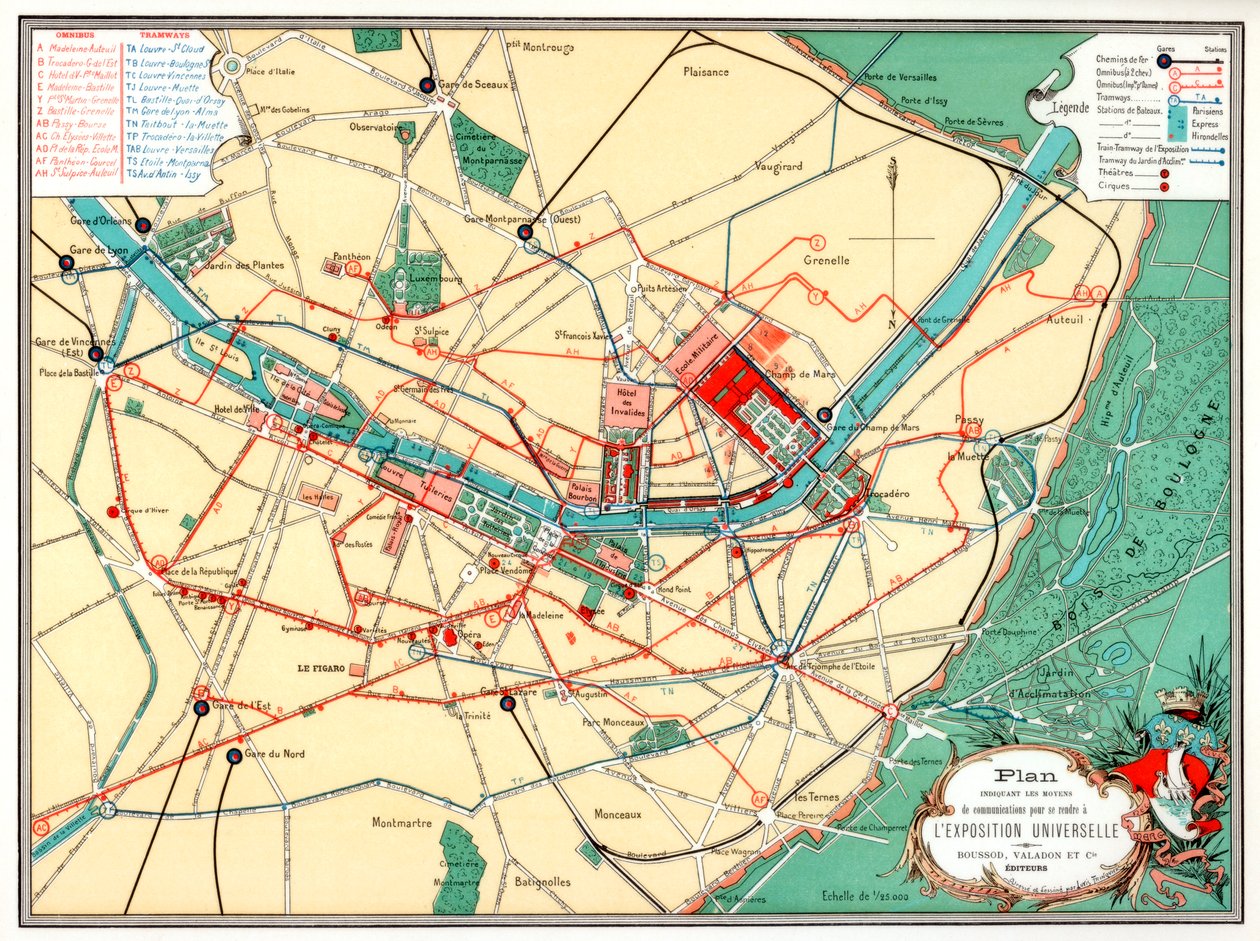 Plan van de Wereldtentoonstelling, Parijs, 1889 door Unbekannt