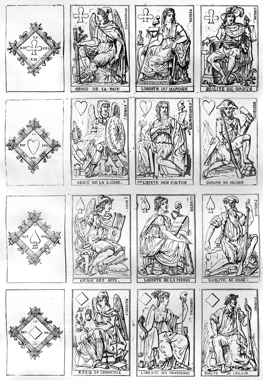 Speelkaarten van de Franse Republiek, 1790, 1882-1884 door Unbekannt