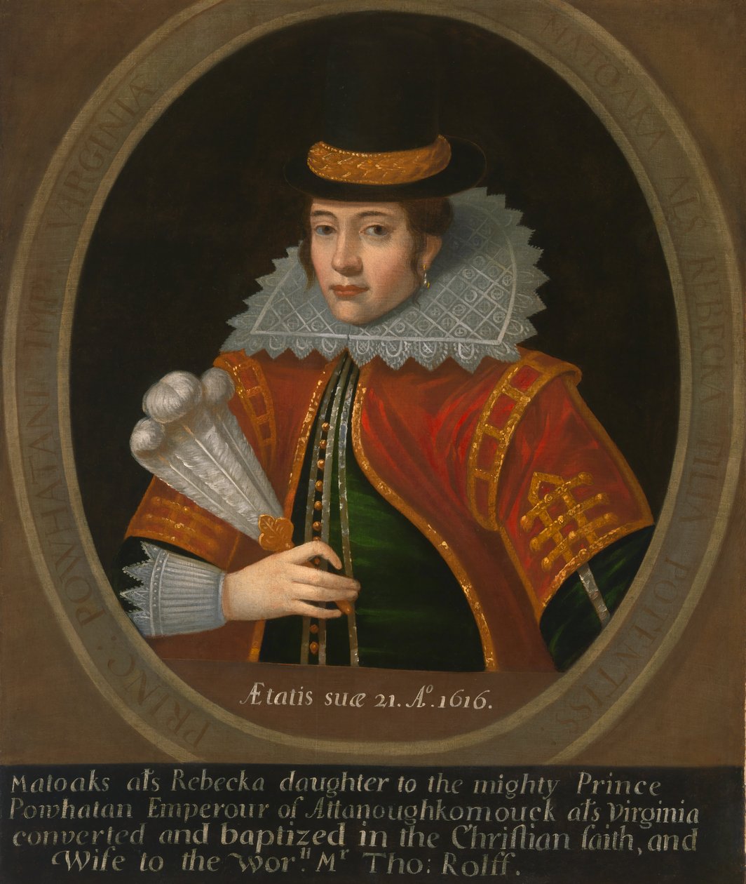 Pocahontas, na 1616 door Unbekannt