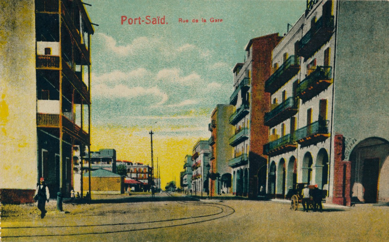 Port-Said. Rue de la Gare door Unbekannt