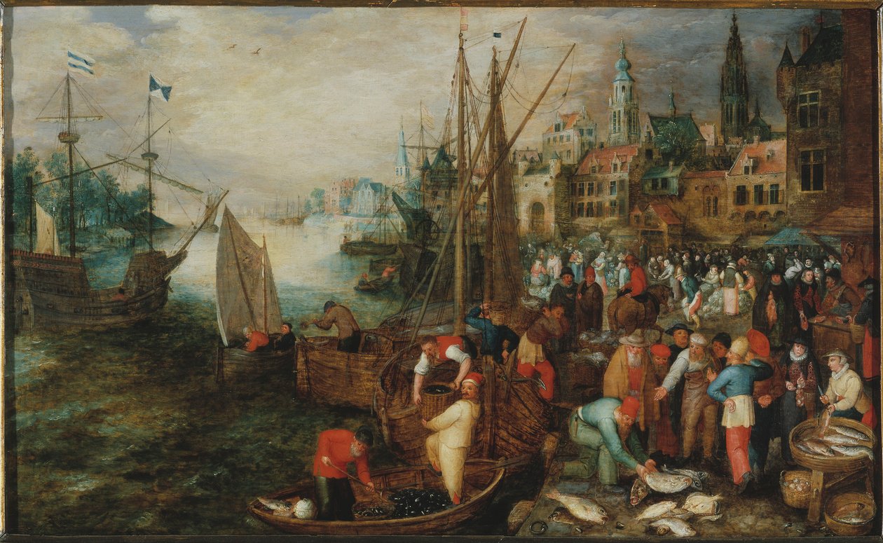 Haven van Antwerpen, 1600 door Unbekannt