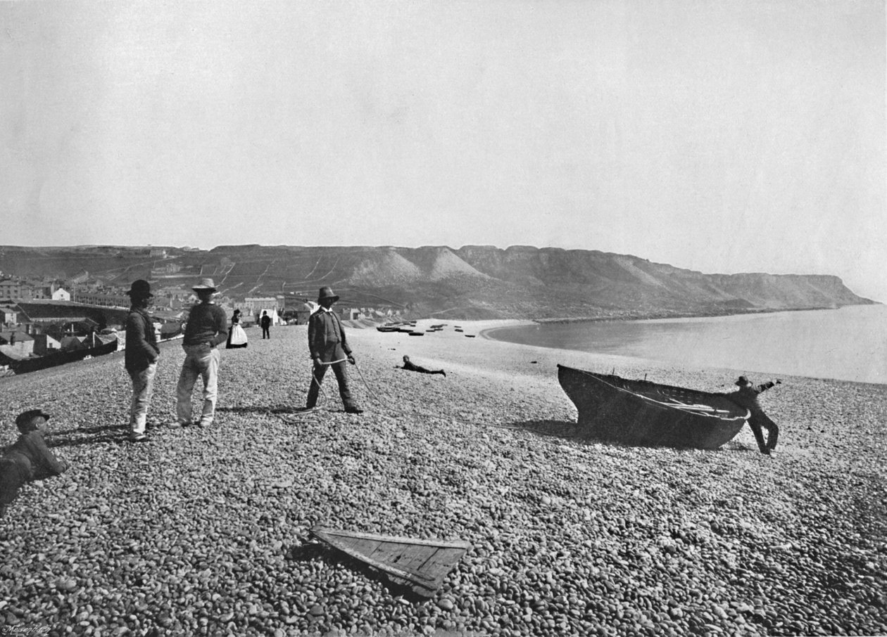 Portland - Het Chesil Strand, 1895 door Unbekannt