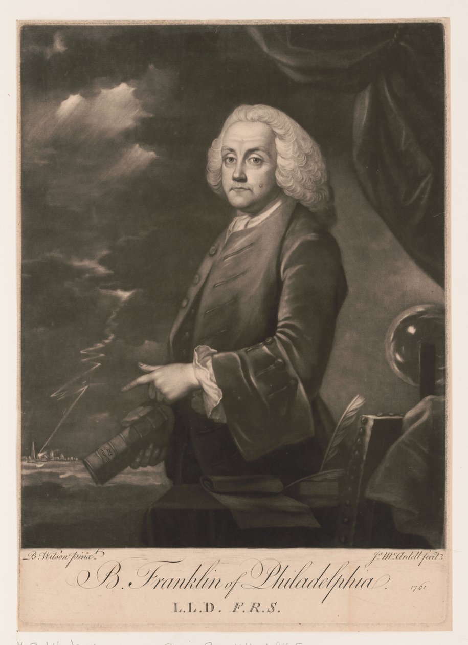 Portret van Benjamin Franklin (1706-1790) door Unbekannt