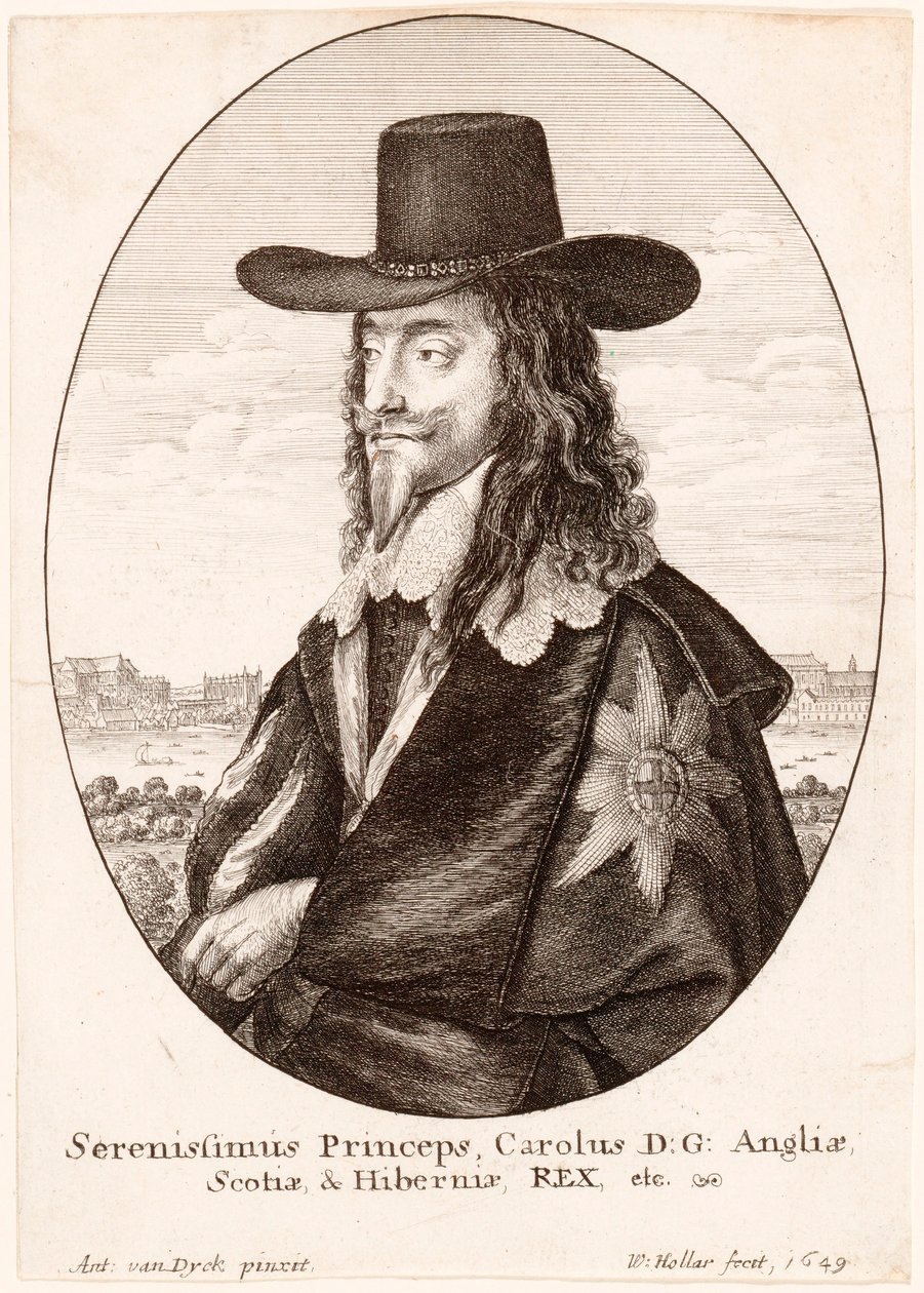 Portret van Karel I, uitgegeven 1649 door Unbekannt