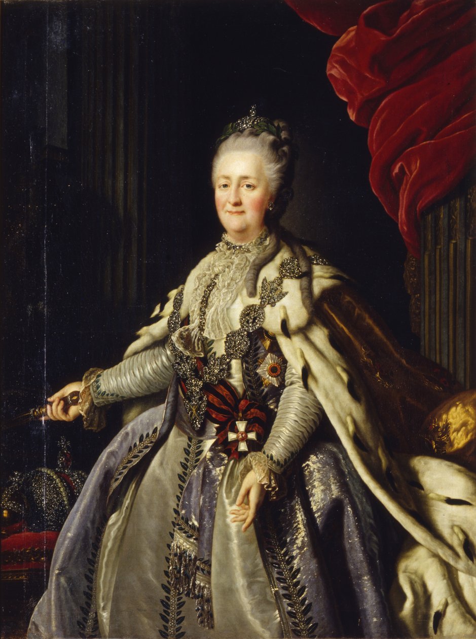 Portret van Keizerin Catharina II 1729-1796 door Unbekannt