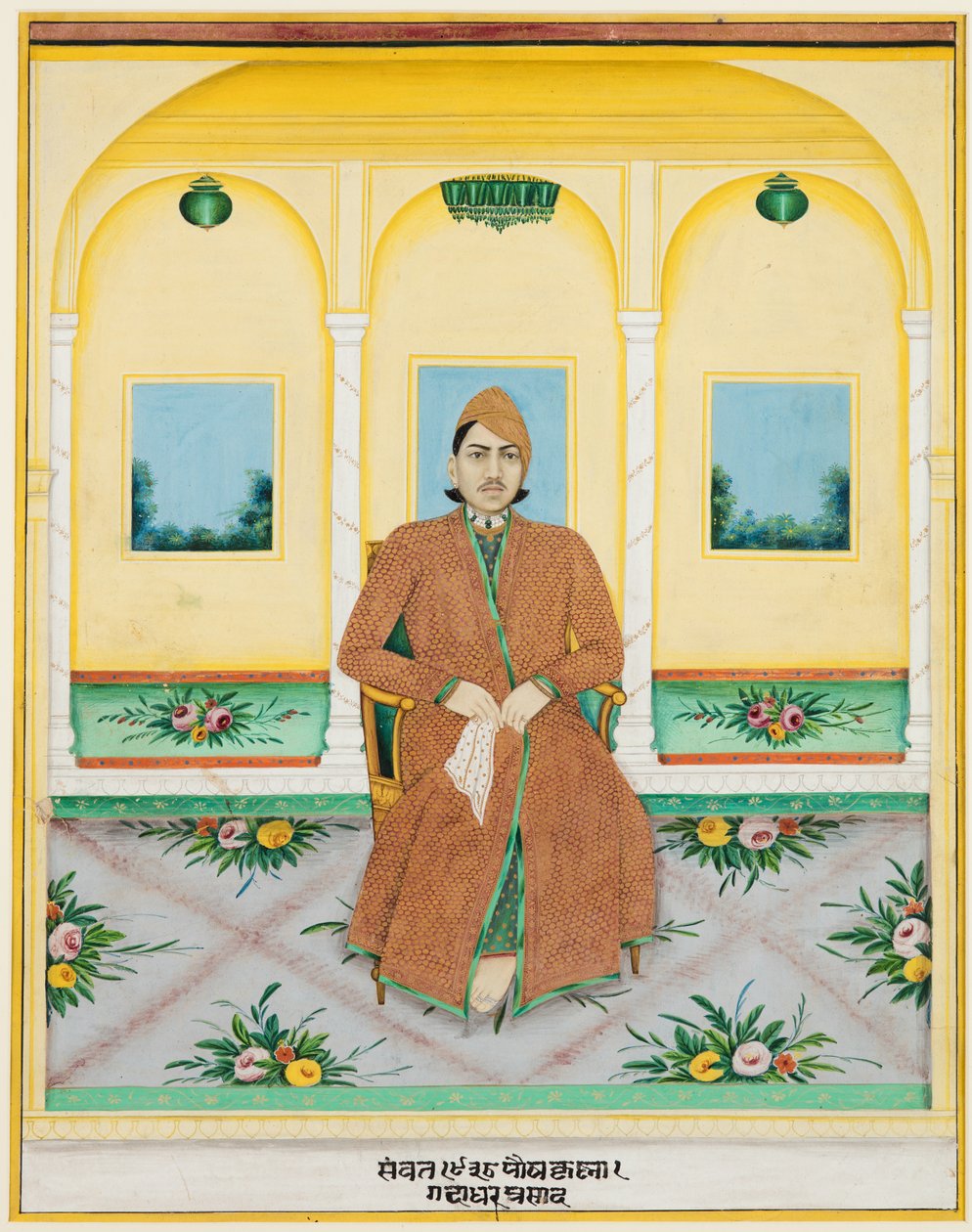 Portret van Ganadhar Prasad, 1881 door Unbekannt