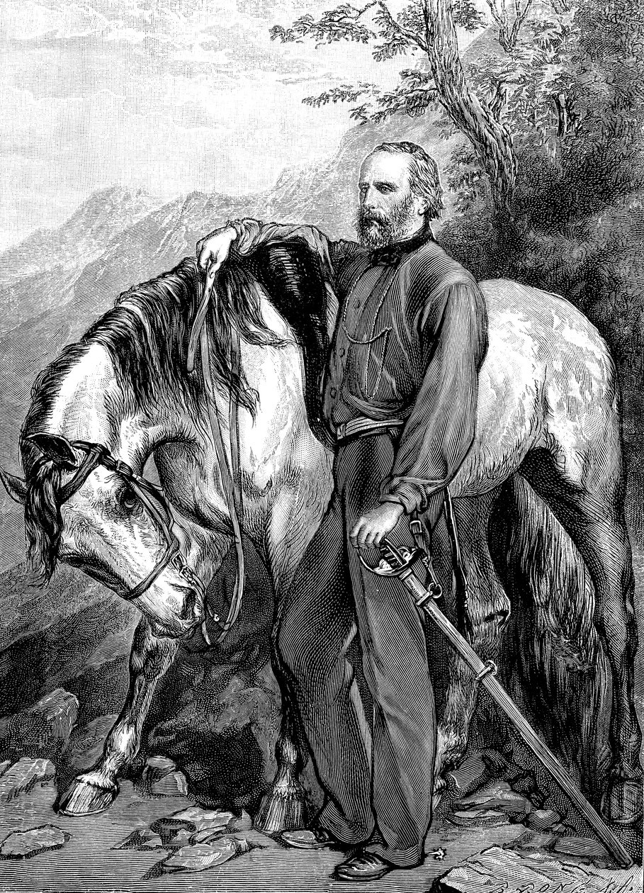 Portret van Giuseppe Garibaldi door Unbekannt