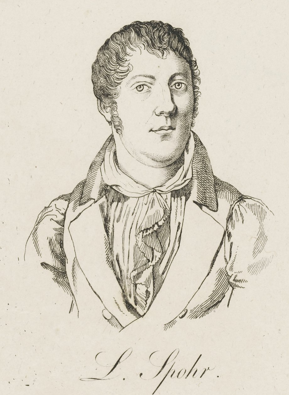 Portret van Louis Spohr 1784-1859, ca. 1830 door Unbekannt
