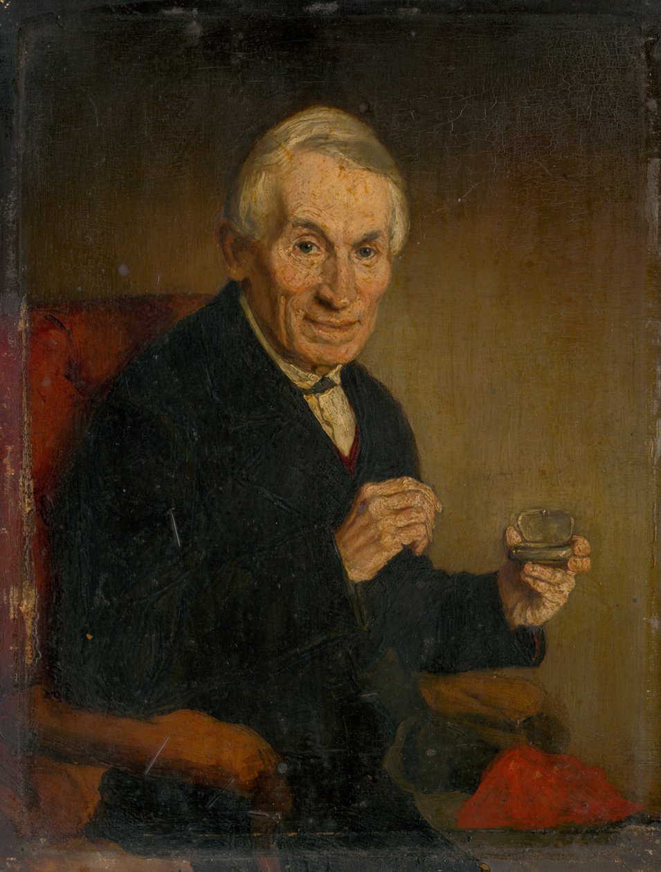 Portret van een heer met tabaksdoos door Unbekannt