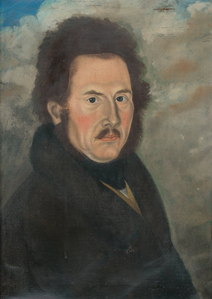 Portret van een man met snor door Unbekannt