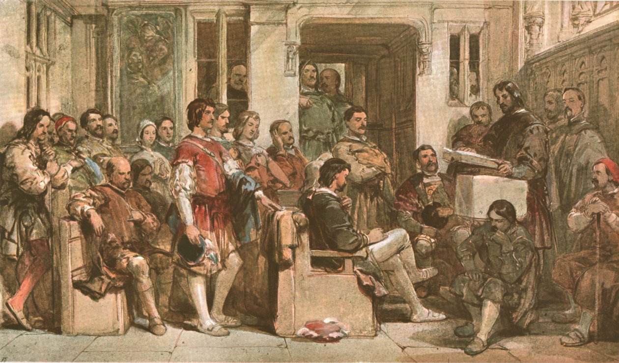 Gebeden in de Barons Hall, ca. 1900 door Unbekannt