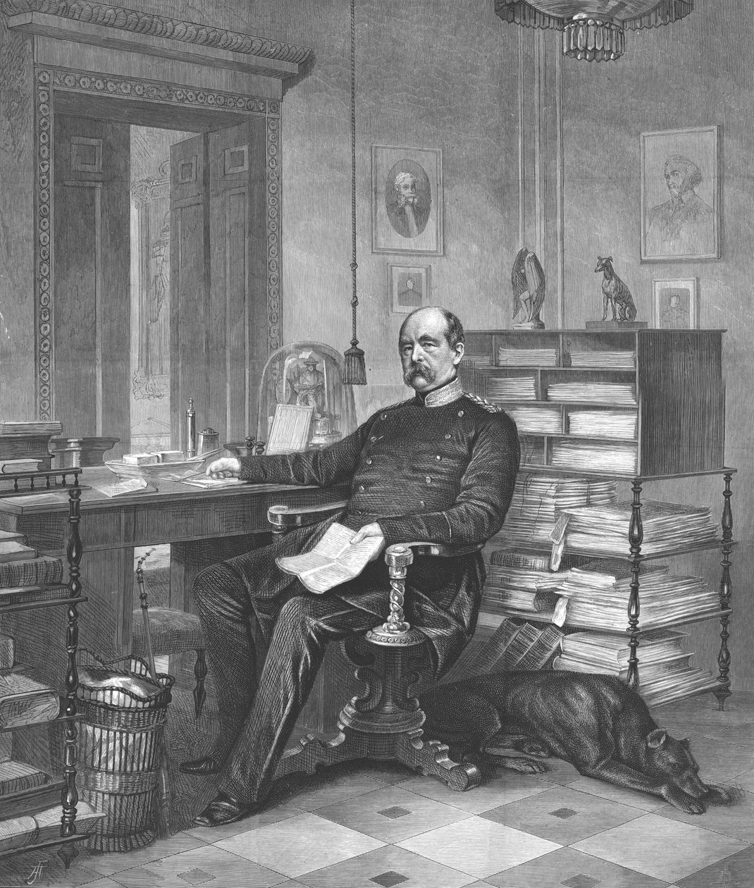 Prins Bismarck in zijn studeerkamer, 1875 door Unbekannt