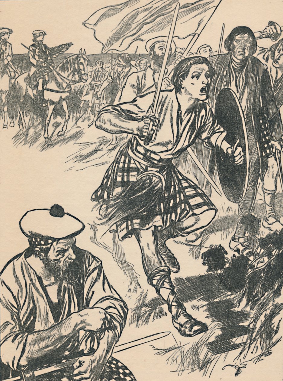 Prins Charlie bij de Slag om Culloden, c1907 door Unbekannt