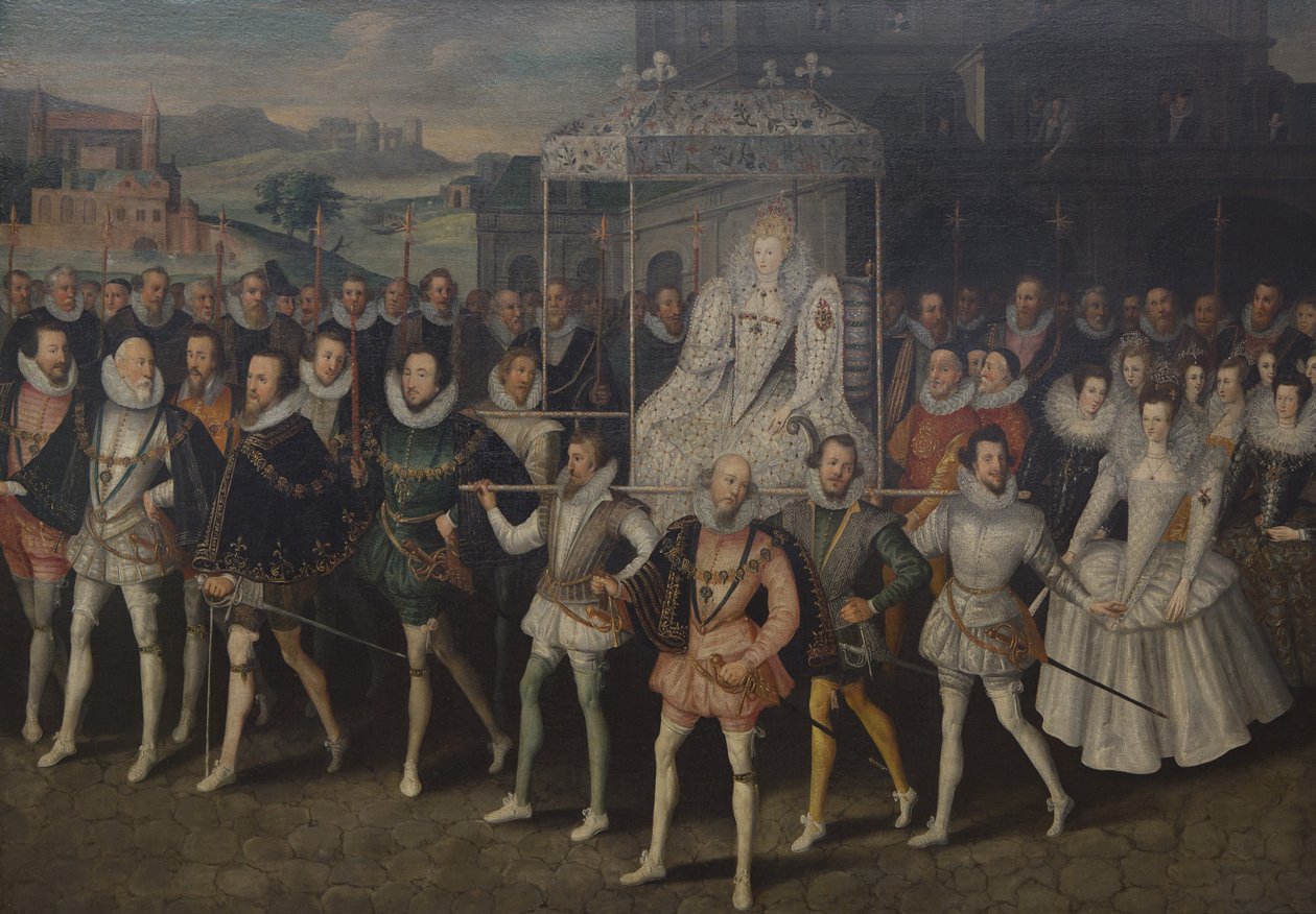 Processieportret van Koningin Elizabeth door Unbekannt