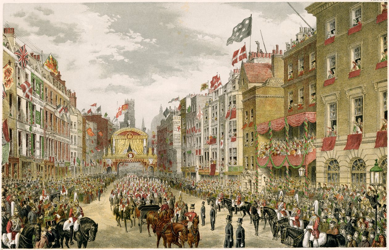 Processie op de Strand, Westminster, Londen, 1863 door Unbekannt