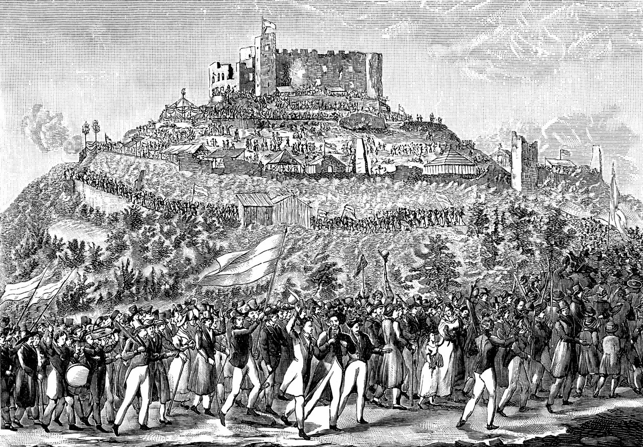 Processie naar Kasteel Hambach op 27 mei 1832 door Unbekannt