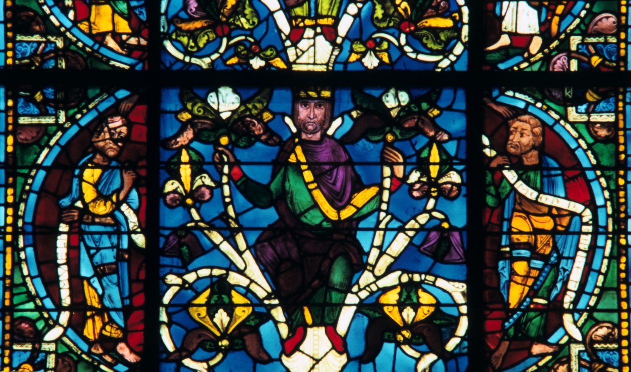 Profeet, glas-in-lood, kathedraal van Chartres, Frankrijk, 1145-1155 door Unbekannt