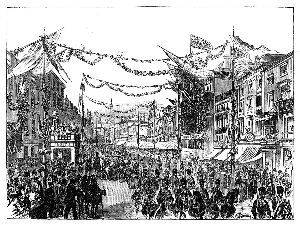 Bezoek van Koningin Victoria aan Birmingham, 1858 door Unbekannt