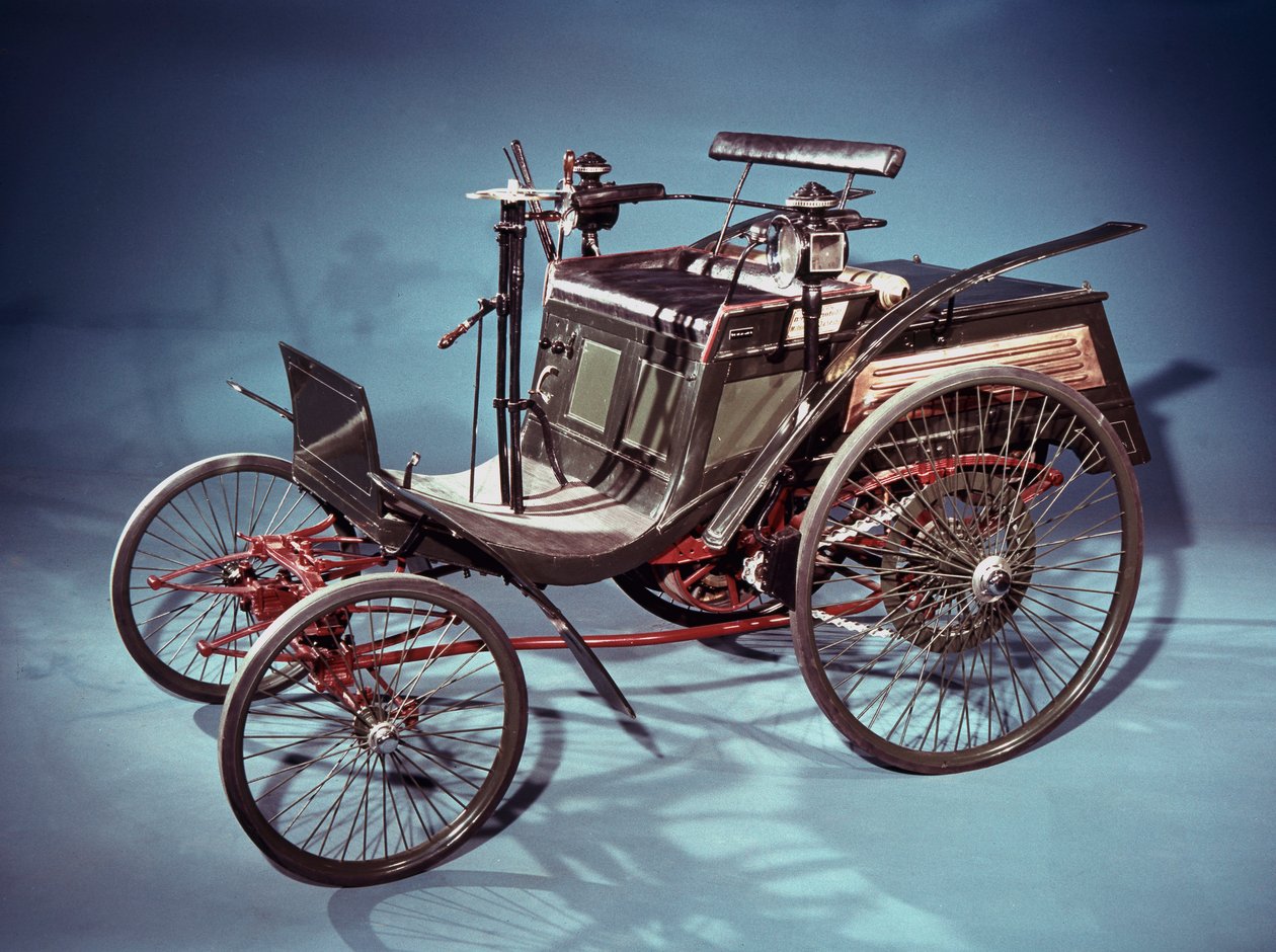 Achter-motor Benz Velo auto, Duits, 1894 door Unbekannt