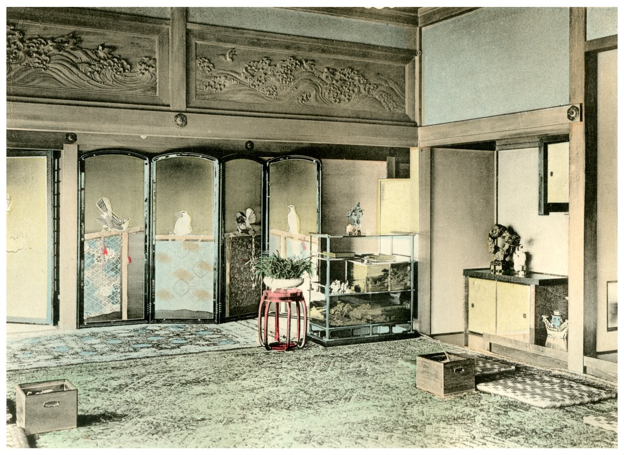 Ontvangstruimte in het huis van een Japanse edelman, 1904 door Unbekannt