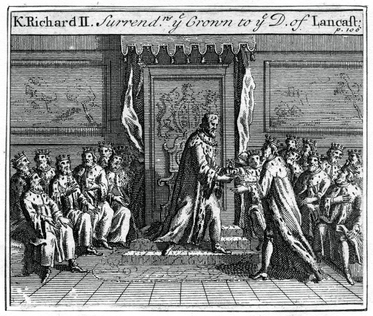 Richard II van Engeland geeft zijn kroon op, 1399 door Unbekannt