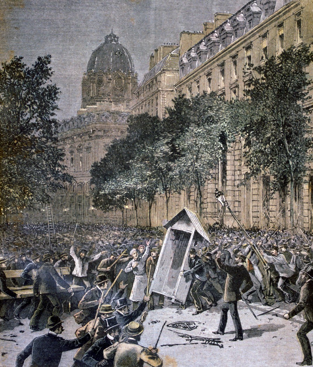 Oproer in Parijs, 1893 door Unbekannt