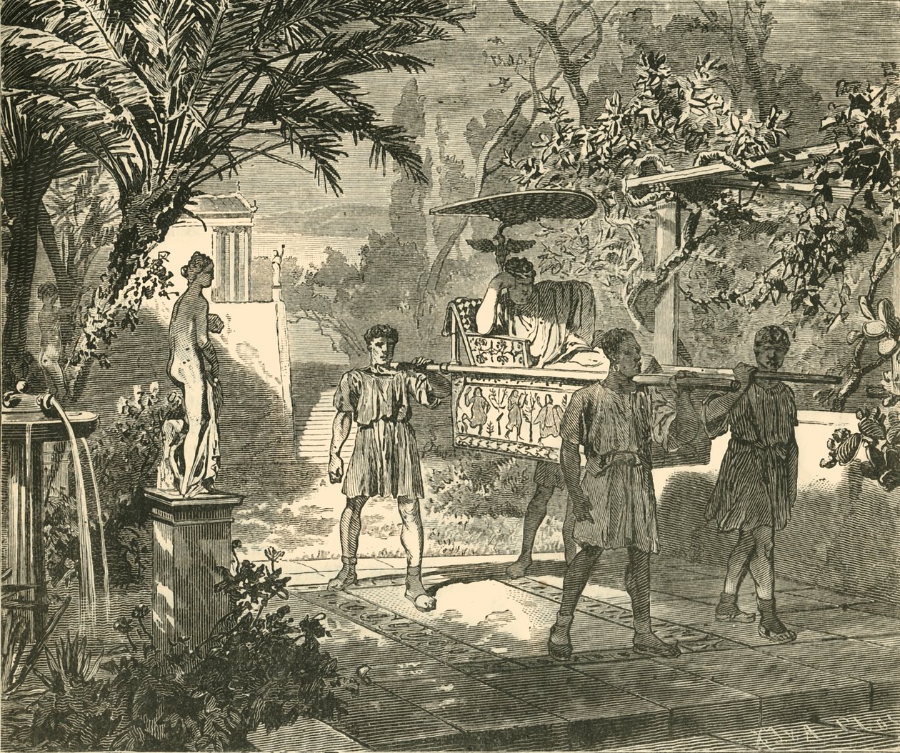 Romeinse tuinscène, 1890 door Unbekannt