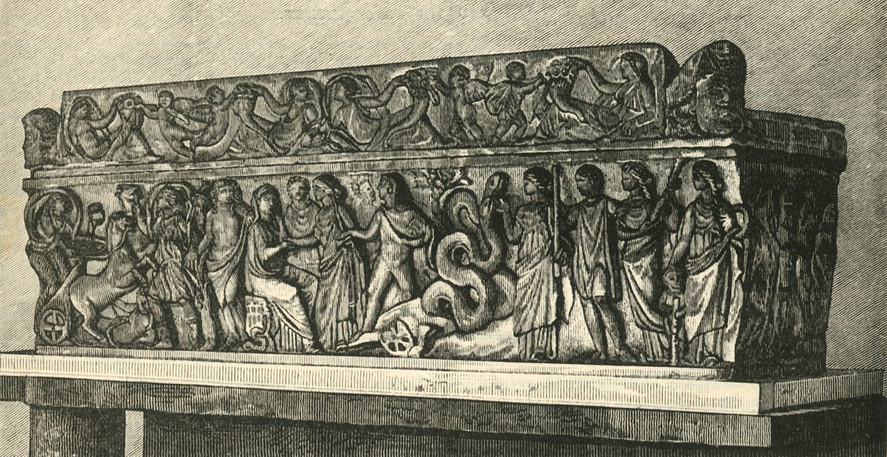 Romeinse sarcofaag, 1890 door Unbekannt
