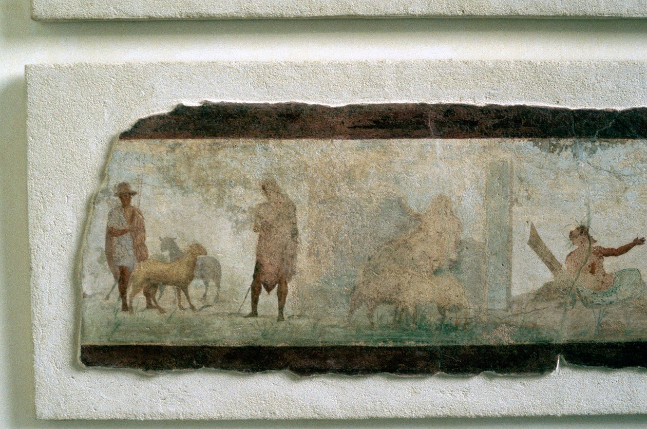 Romeinse boeren met schapen door Unbekannt