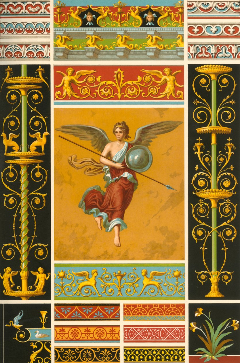 Romeinse muurschildering en polychrome bas-reliëfs, 1898 door Unbekannt