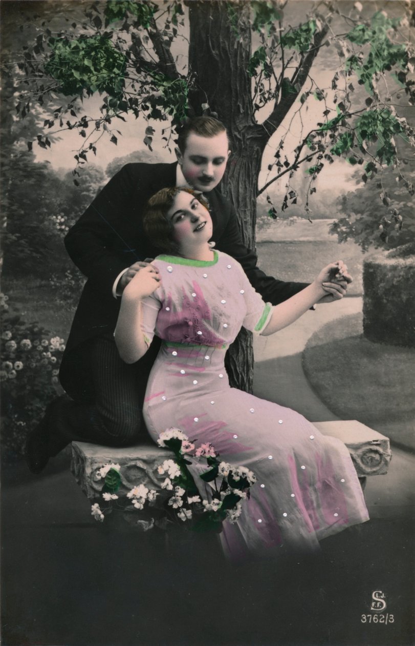 Romantische ansichtkaart, c1910 door Unbekannt