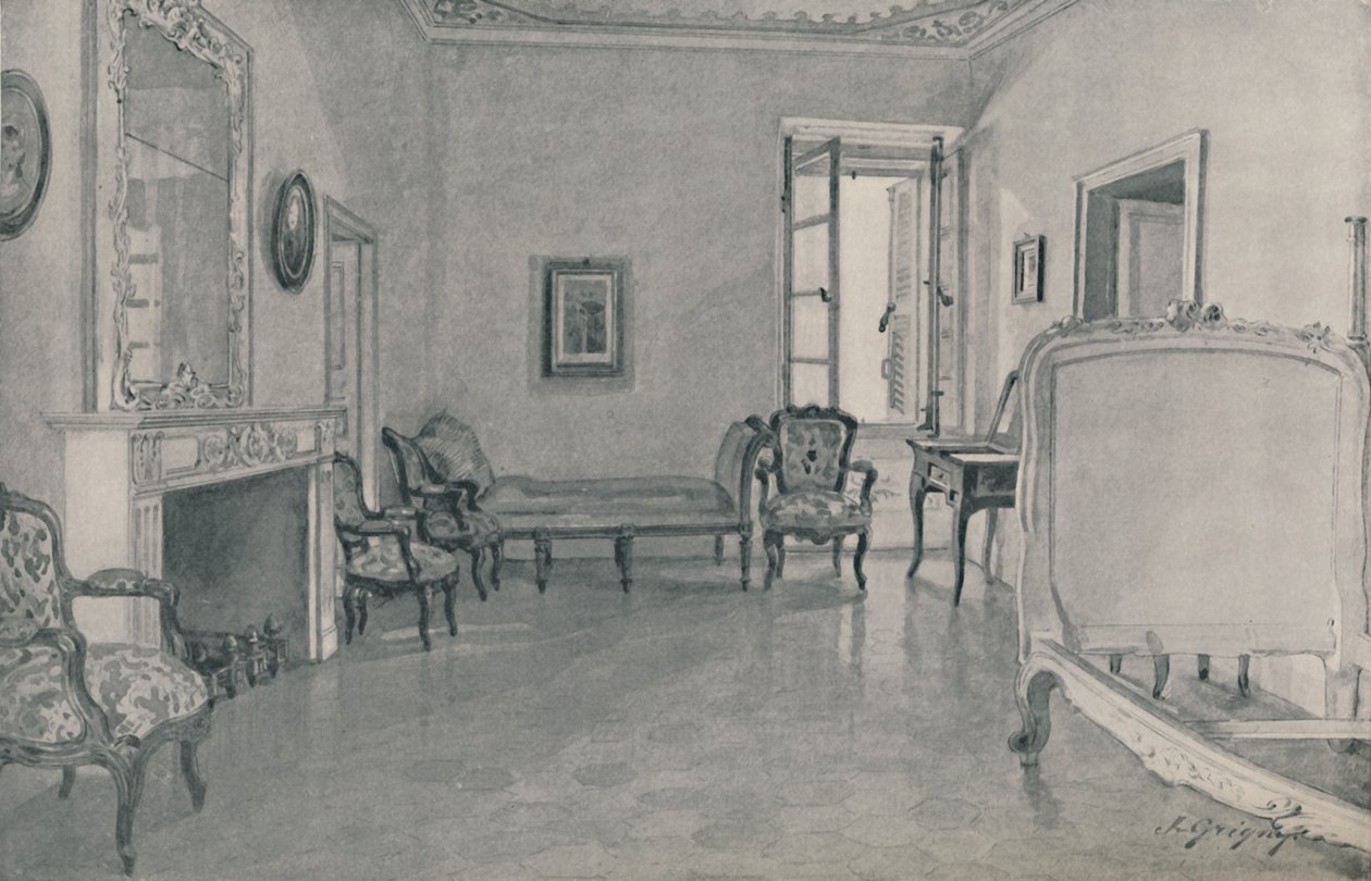 Kamer waarin Napoleon werd geboren, 1896 door Unbekannt