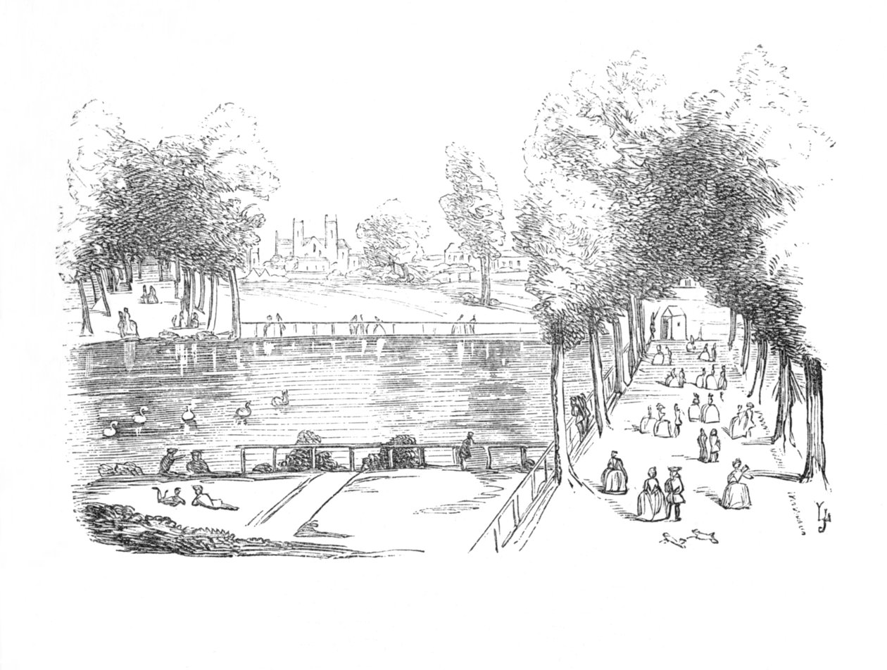 Rosamonds vijver in 1740, ca. 1870 door Unbekannt