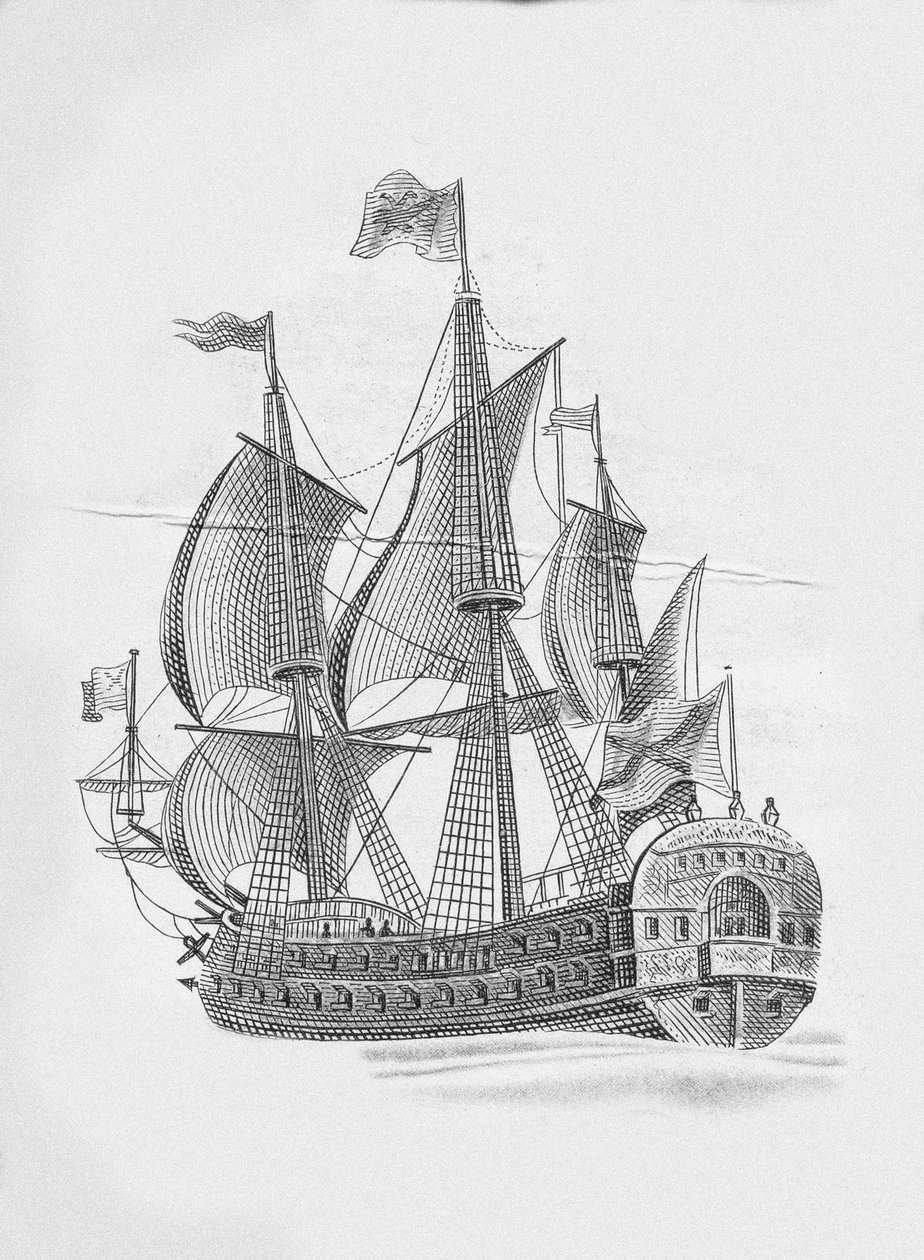 Russisch linieschip Poltava 1712 door Unbekannt