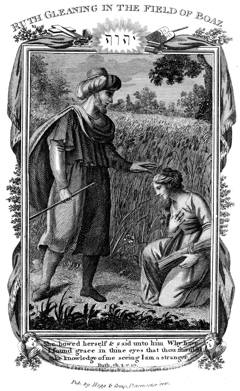 Ruth die aren raapt in het veld van Boaz, ca. 1804 door Unbekannt