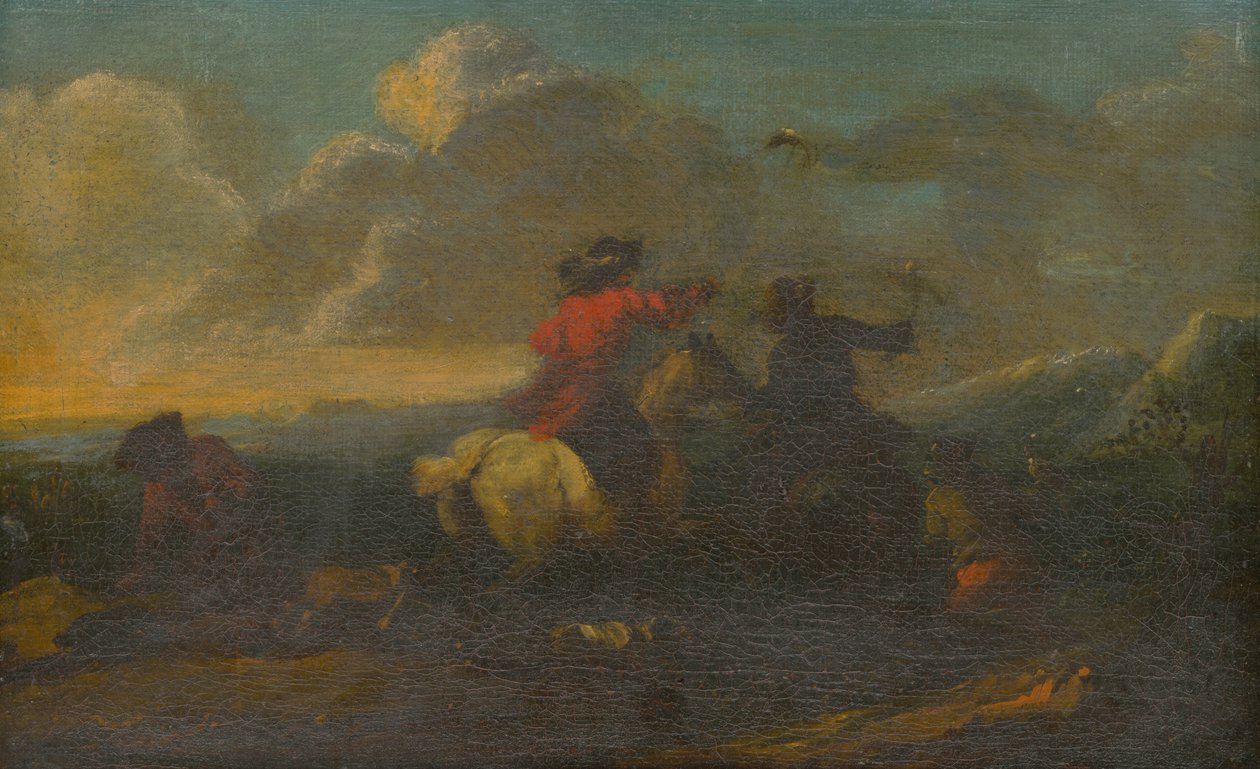 Scène uit een cavaleriegevecht door Unbekannt